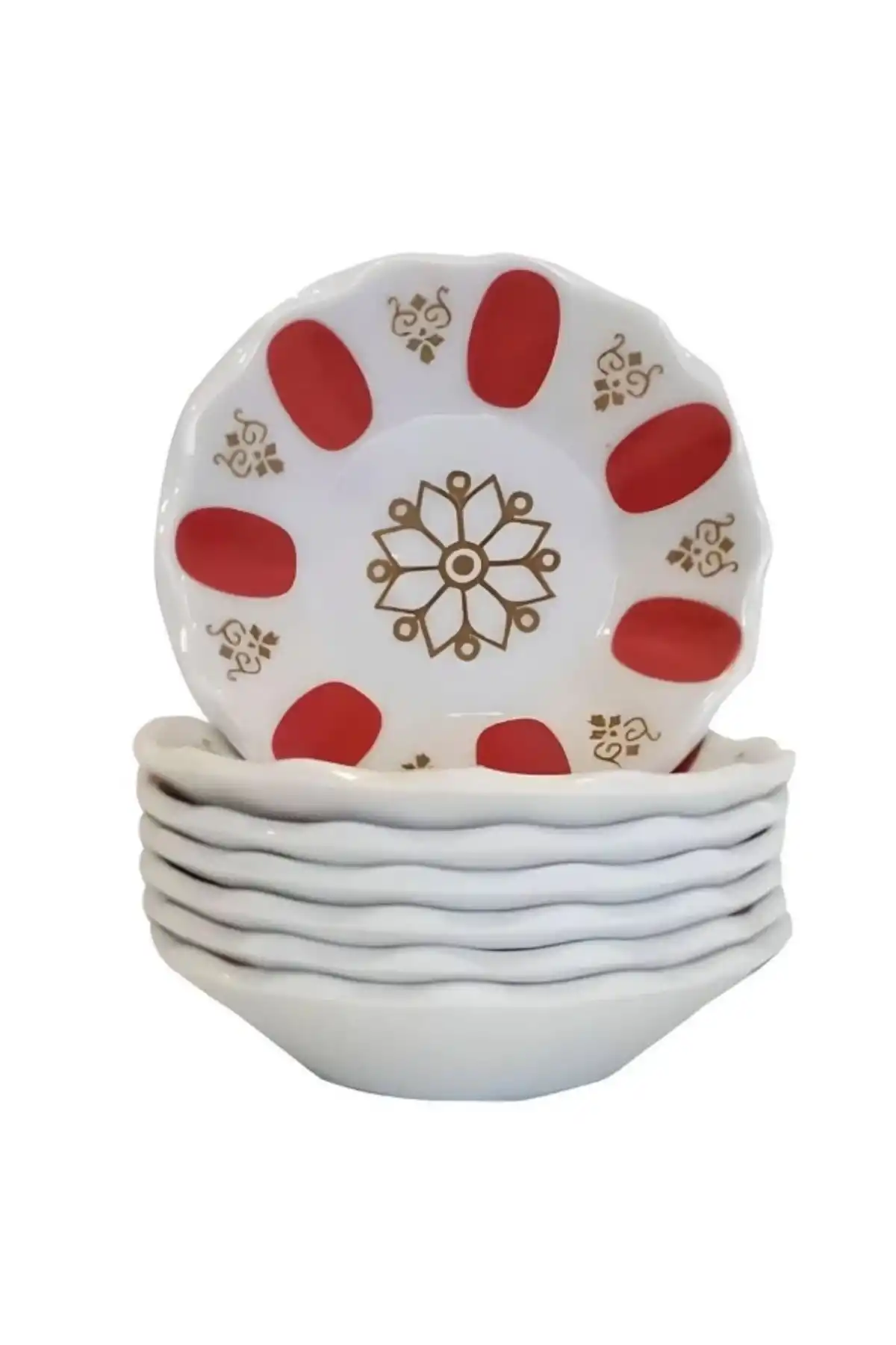 Tria ML104K Melamin Kırmızı Kahveci Çay Tabağı 6 Lı