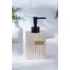 Acar SABJ6985 Vega Siyah Pompalı Bej Renk Porselen Sıvı Sabunluk
