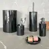Ansan Flores Akrilik Siyah Banyo Seti 5 Parça