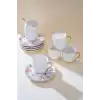 Acar Çiçek Desenli Porselen Kahve Seti 6lı 90 ml