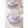Acar Çiçek Desenli Porselen Kahve Seti 6lı 90 ml