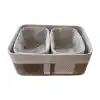 Cooker Dikdörtgen Gri Sepet Seti 3lü 30x20x12 cm