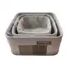 Cooker Kare Gri Sepet Seti 3lü 25x25x12 cm