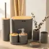 Cok Gri 8 Parça Banyo Seti