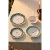 Acar Francette Porselen Yeşil Yemek Takımı 24 Parça 6 Kişilik