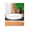 Acar BHM5371 Hexagon Beyaz Porselen Oval Fırın Kabı 26x17 cm