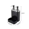 Ansan ANS E10-06 Viva Plastik Siyah Sıvı Sabunluk 2li 12,5 x 13,5 x 22 cm