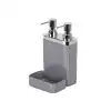Ansan ANS E10-07 Viva Gri Plastik Sıvı Sabunluk 2li 12,5 x 13,5 x 22 cm