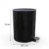 Ansan ANS E66-06 Lenox Pedallı Plastik Siyah Çöp Kovası 5 L 21 x 28 cm