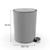 Ansan ANS E66-07 Lenox Pedallı Plastik Gri Çöp Kovası 5 L 21 x 28 cm