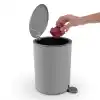 Ansan ANS E66-07 Lenox Pedallı Plastik Gri Çöp Kovası 5 L 21 x 28 cm