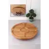 Balsa DS5-2525 Döner Bambu Sunum Tabağı 5 Bölmeli 25 Cm