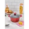 Cooker CKR3283 Kırmızı Derin Kristal Tencere 22 Cm