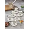 Cooker CKR3535 Silver Detaylı Porselen Kahve Fincan Takımı 6lı