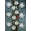 Cooker CKR4166 Dijital Baskılı Damalı Porselen Yemek Takımı 24 Parça