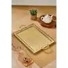 Cooker Gold Renk Dikdörtgen Metal Tepsi 60x40 cm