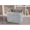Gönül Mutfak Kumaş Kaplamalı Açık Gri Çamaşır Sepeti 34x24x27 cm