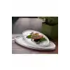 Gönül GNL3257 Silver Kenarlı Beyaz Porselen Kayık Tabak 2li