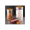 Gönül GNL3839 Bambu Kapaklı Borosilikat Cam Kavanoz 3lü