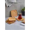 Mien MEN370 Kare Bambu Çay Tabağı 6lı