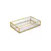 Mien MEN692 Dikdörtgen Çizgili Cam Kutu Tepsi 30x17cm