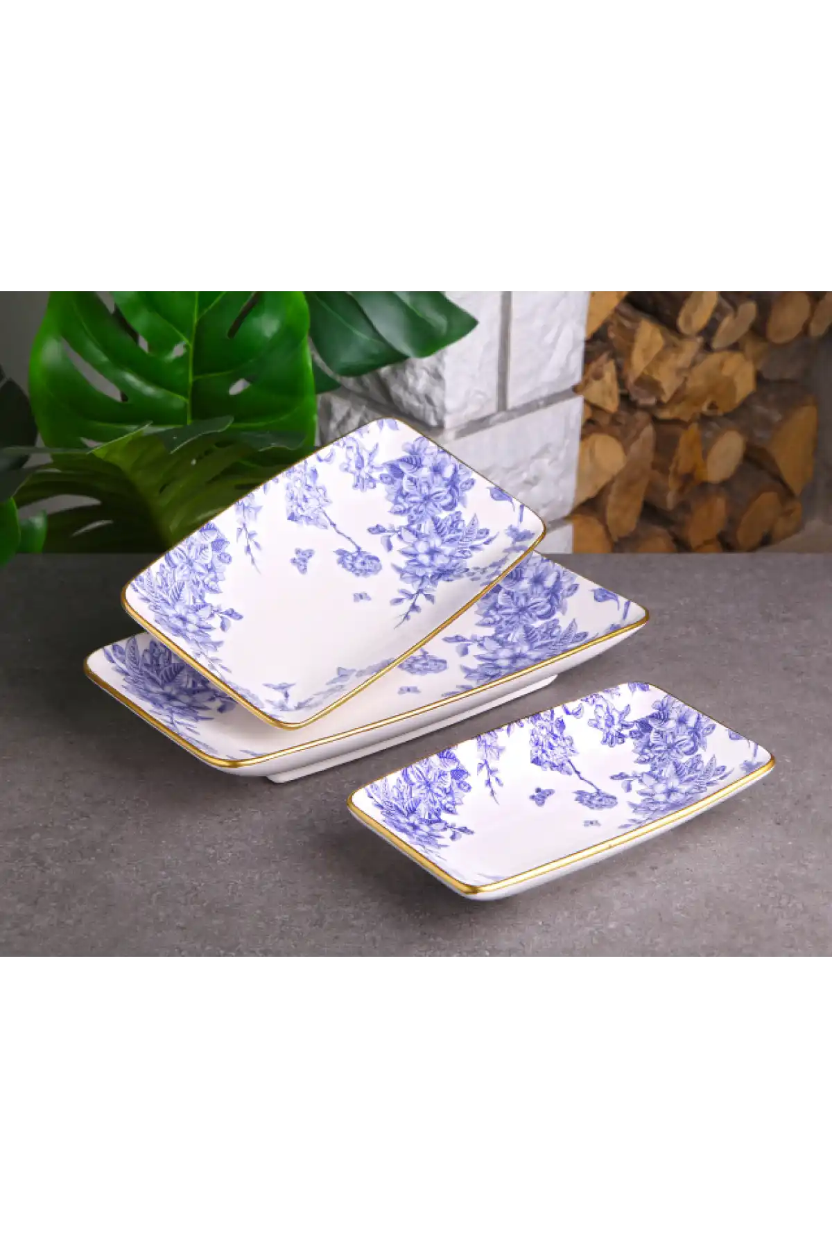 Gönül 4181 Spring Seramik Kayık Tabak 3 Lü