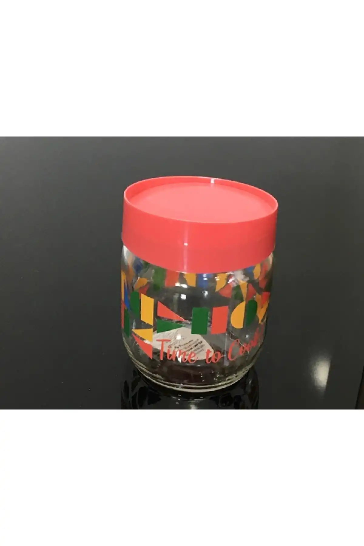 Paşabahçe 141942 Kırmızı Kapaklı Desenli Kavanoz