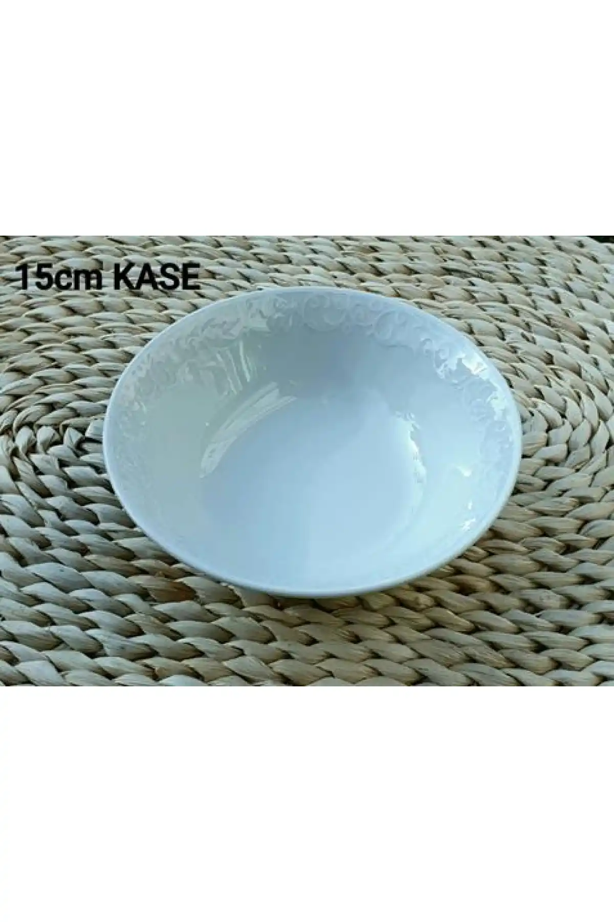 Güral Porselen Bahar Desenli Beyaz Kase 15cm