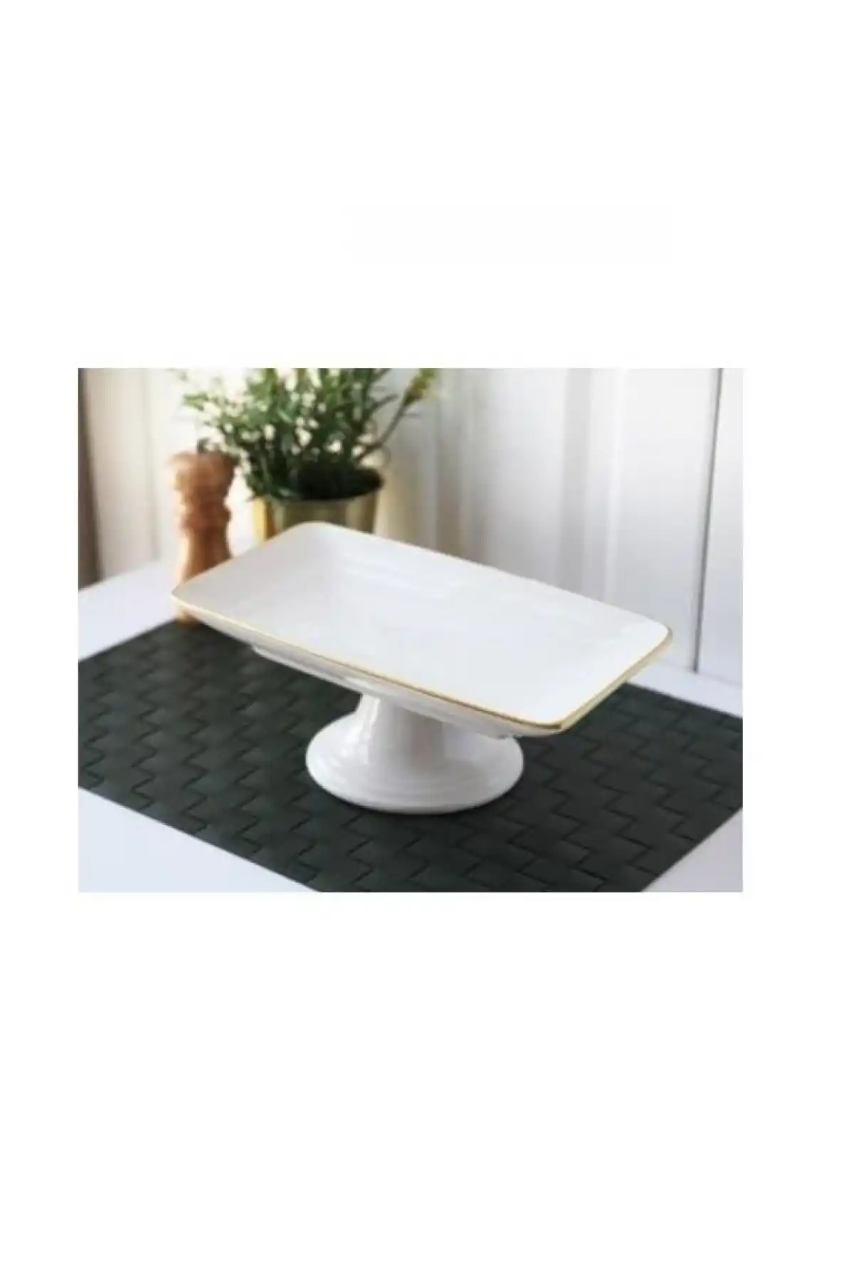 Gönül 2802 Beyaz Çikolata Tabağı Seramik 28 Cm