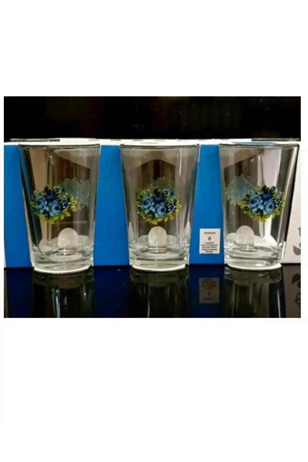 Paşabahçe 52052 Gülistan Mavi Alanya Su Bardağı 205 cc 6lı