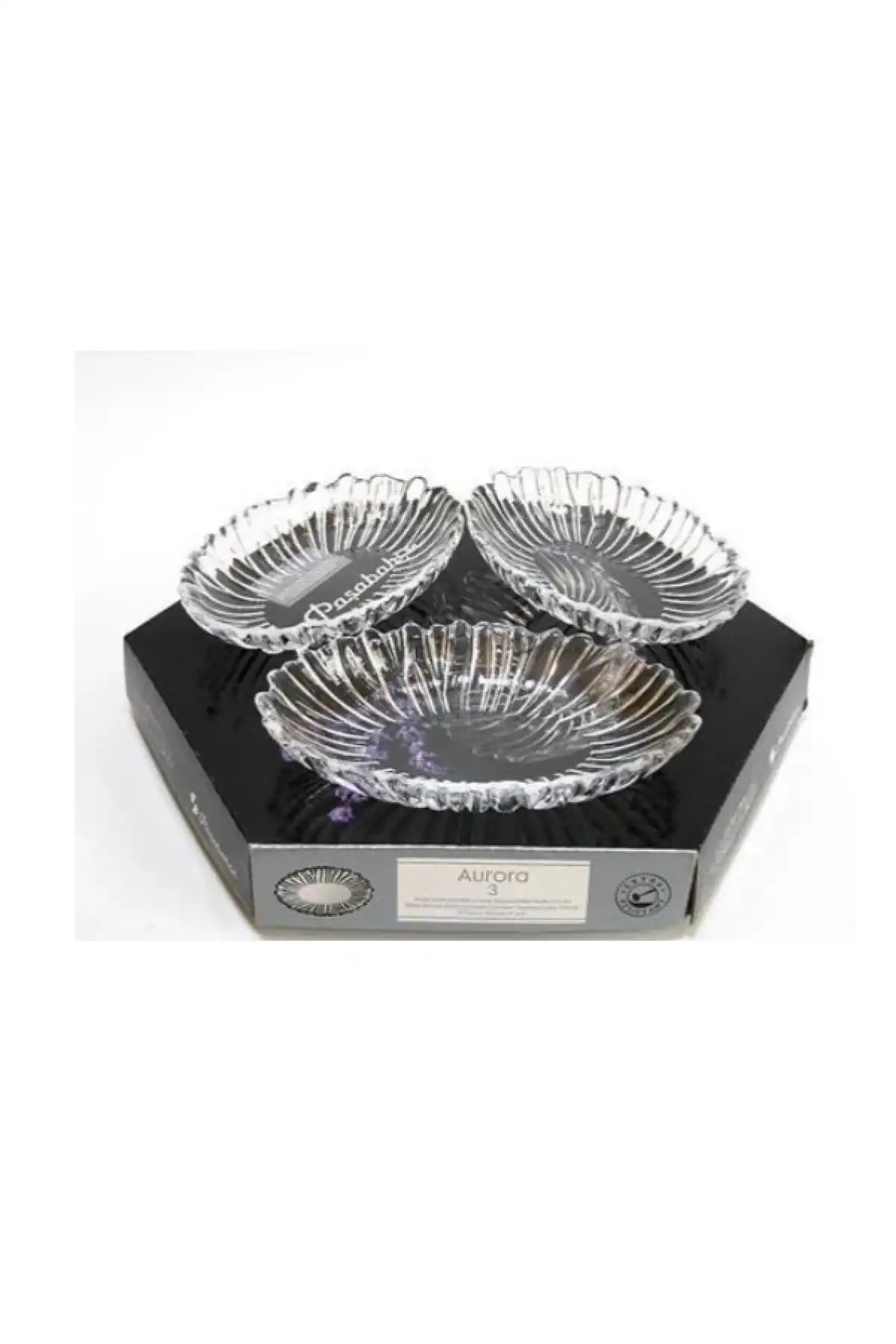 Paşabahçe 10545 Aurora Oval Çerezlik 3lü 15x10cm
