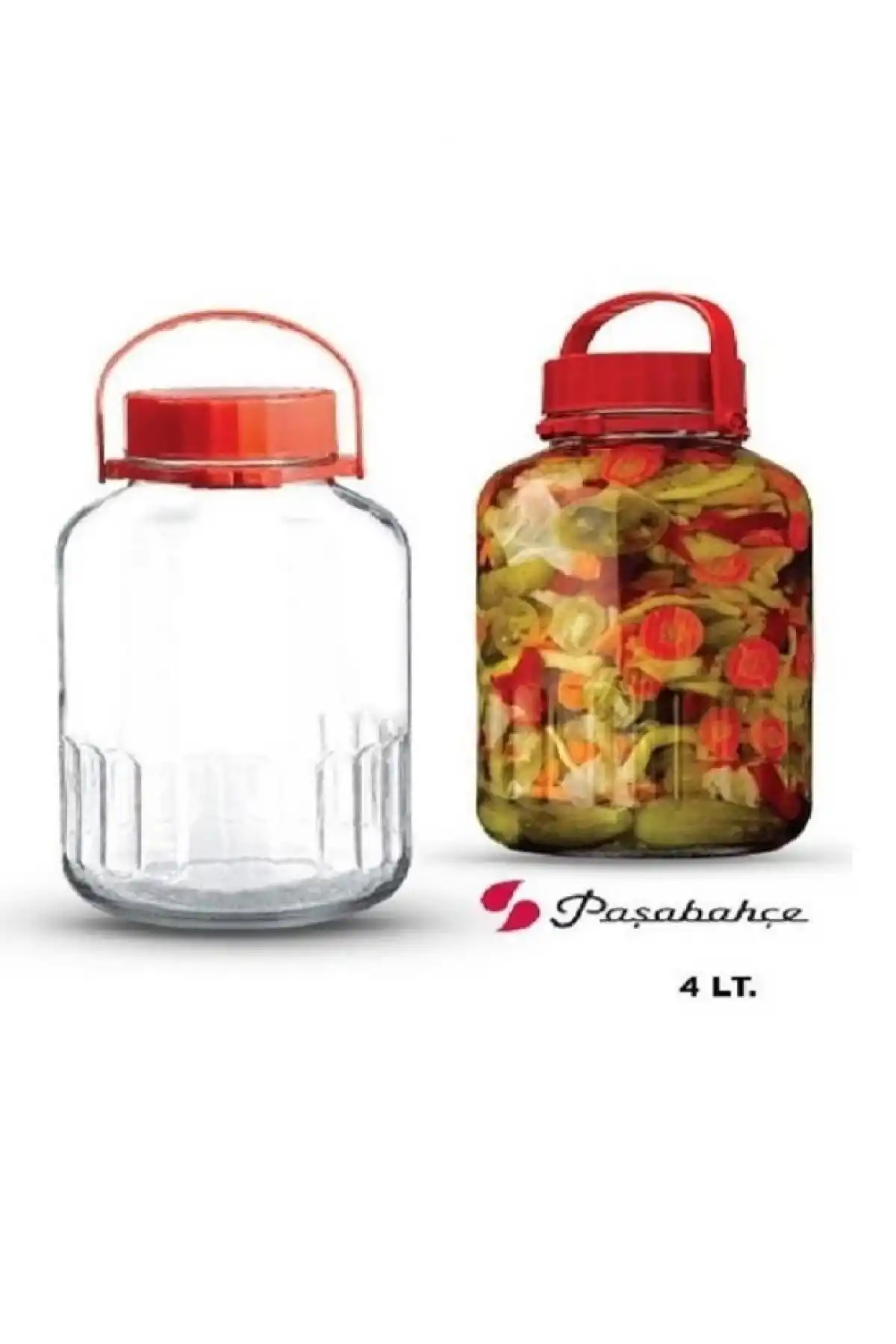 Paşabahçe 80006 Kırmızı Kapaklı Kavanoz 4 Lt