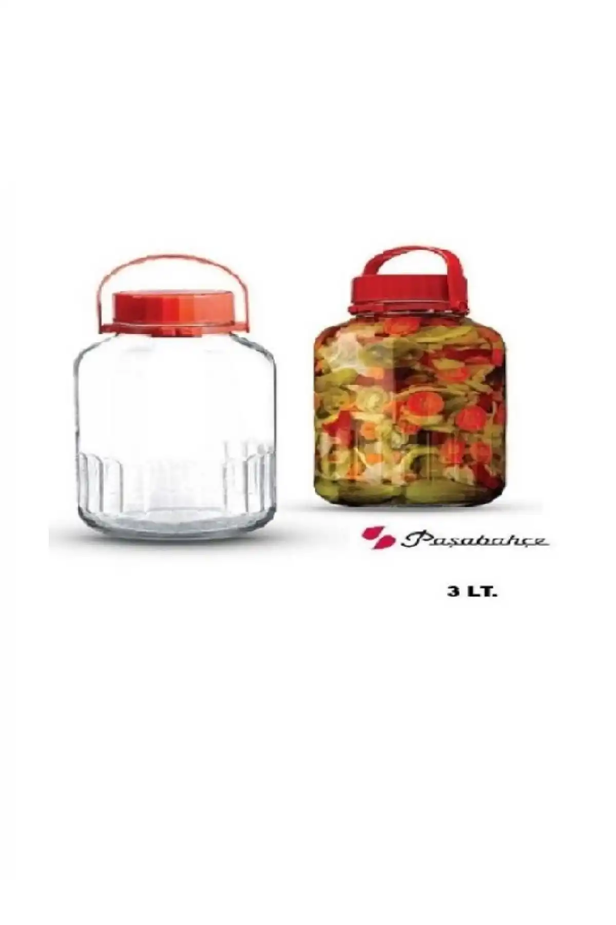 Paşabahçe 80005 Kırmızı Kapaklı Kavanoz  3 Litre