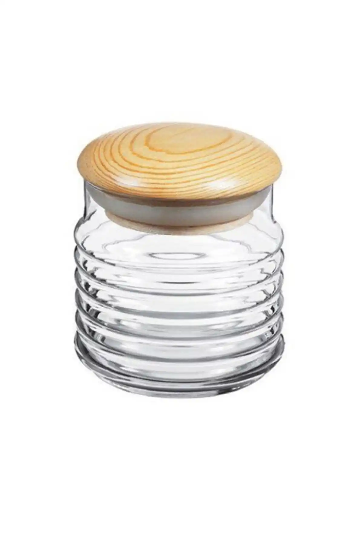 Paşabahçe 43163 Babylon Ahşap Kapaklı Kavanoz 630 cc 9..8x9.4 cm