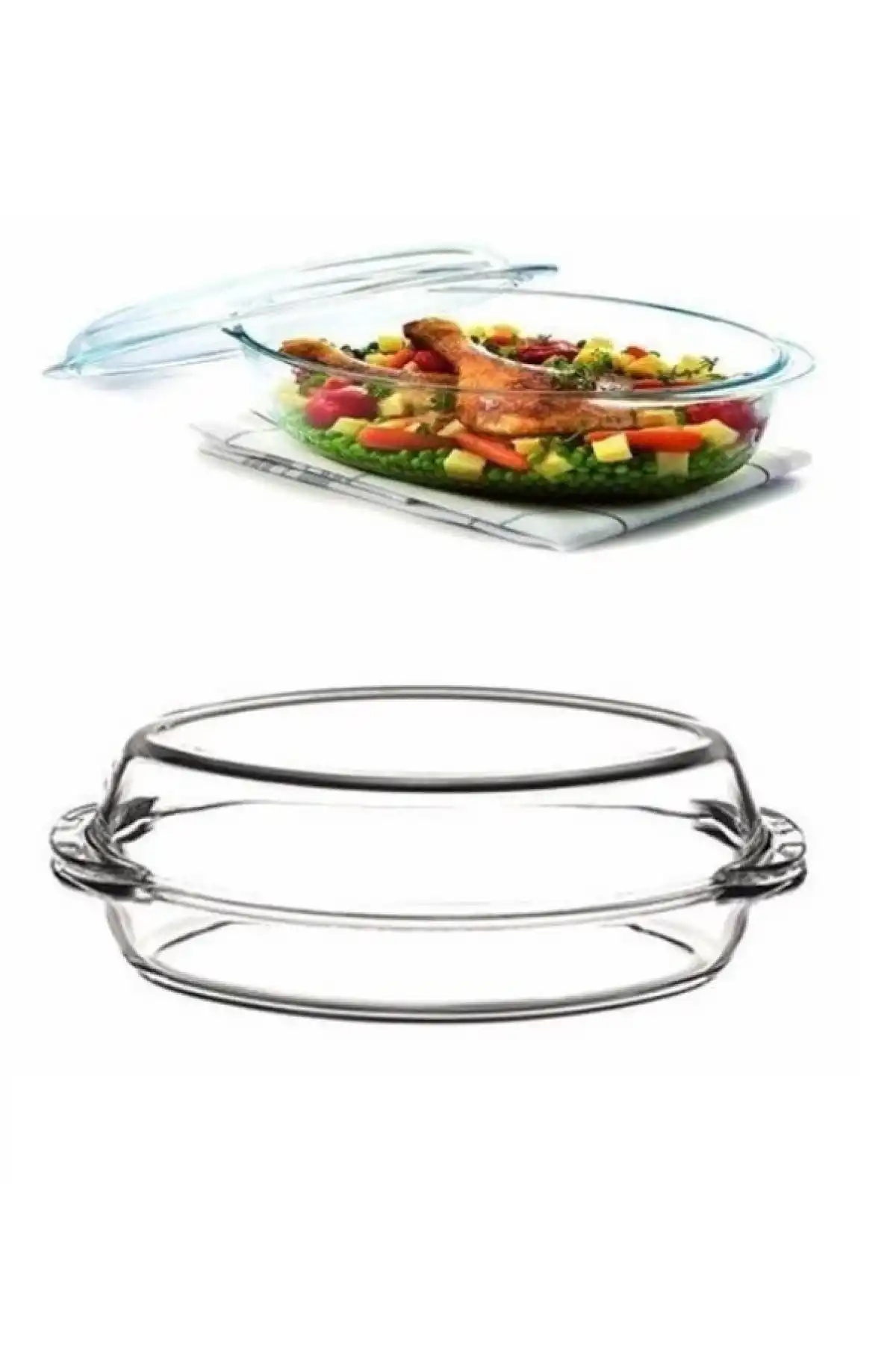 Paşabahçe 59032 Borcam Oval Kapaklı Tencere 34x19.5 cm 1800 cc