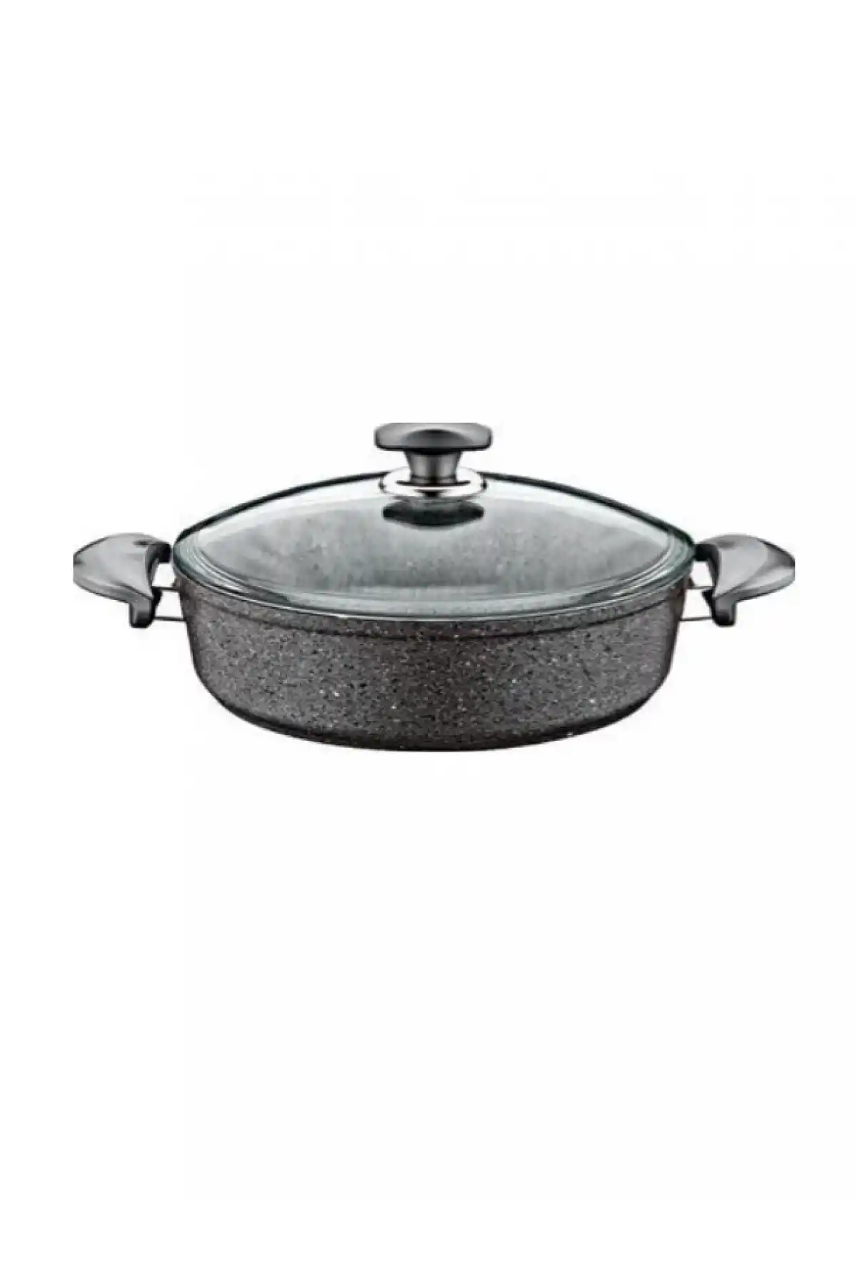 Oms GR202 Granit Gri Kısa Tencere 26 Cm