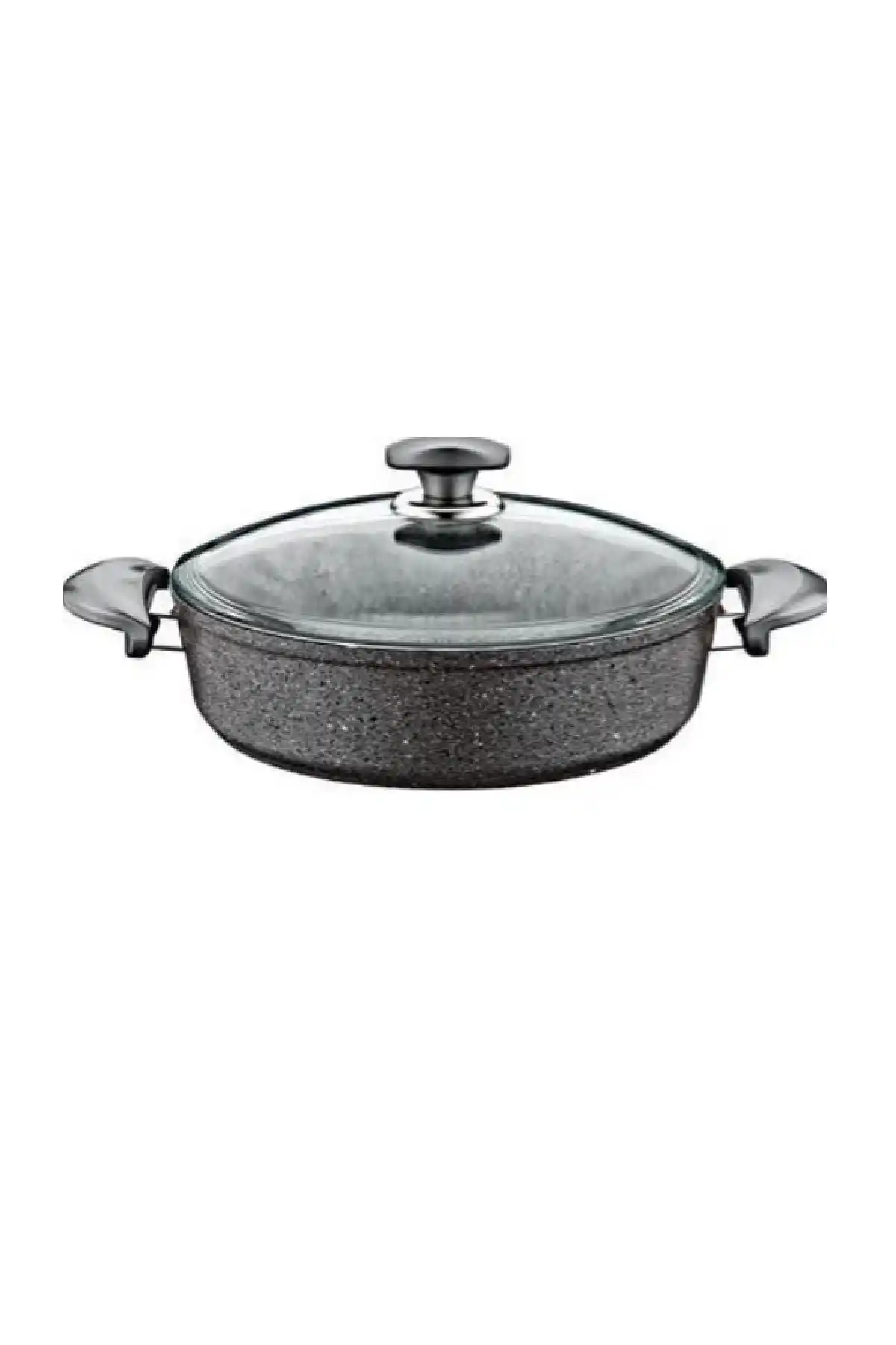 Oms GR200 Granit Gri Kısa Tencere 22 Cm