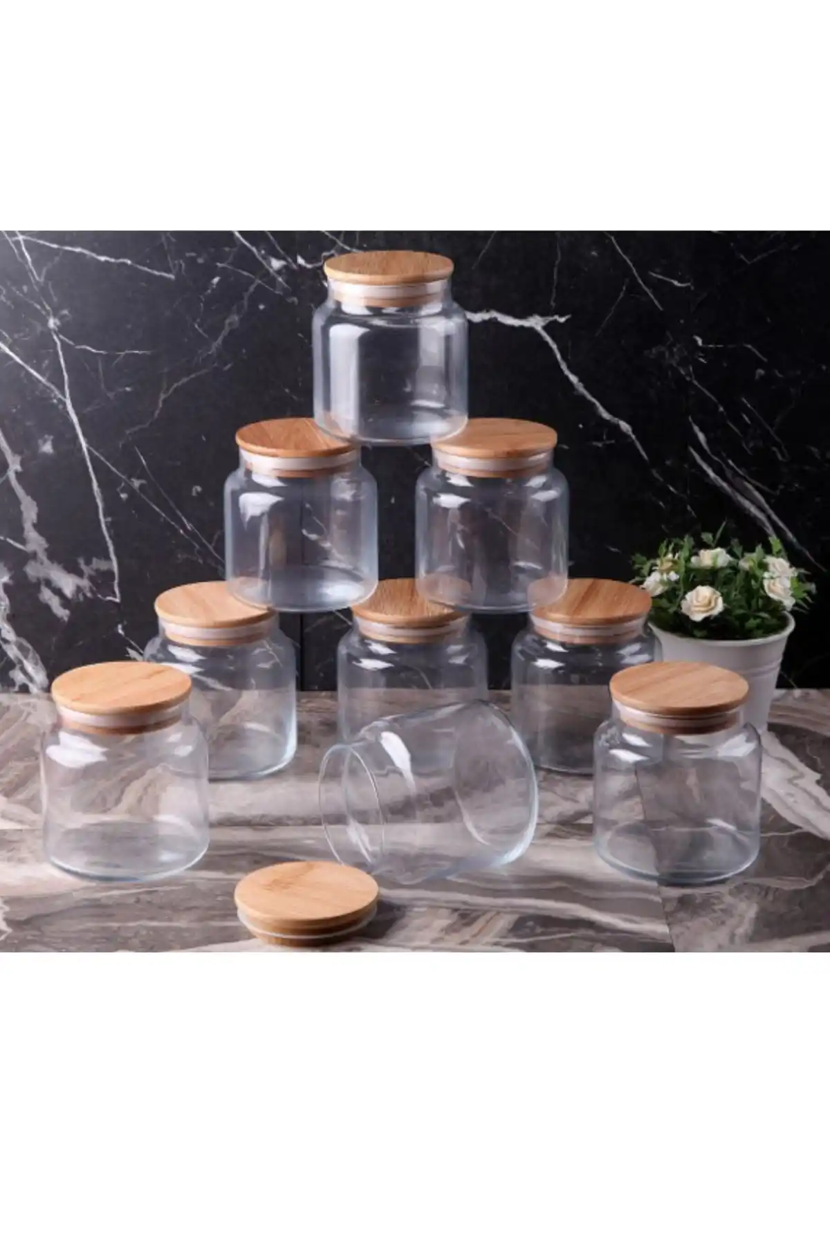 Gönül 2732 Bambu Kapaklı Cam Kavanoz 250 Cc 1 Adet