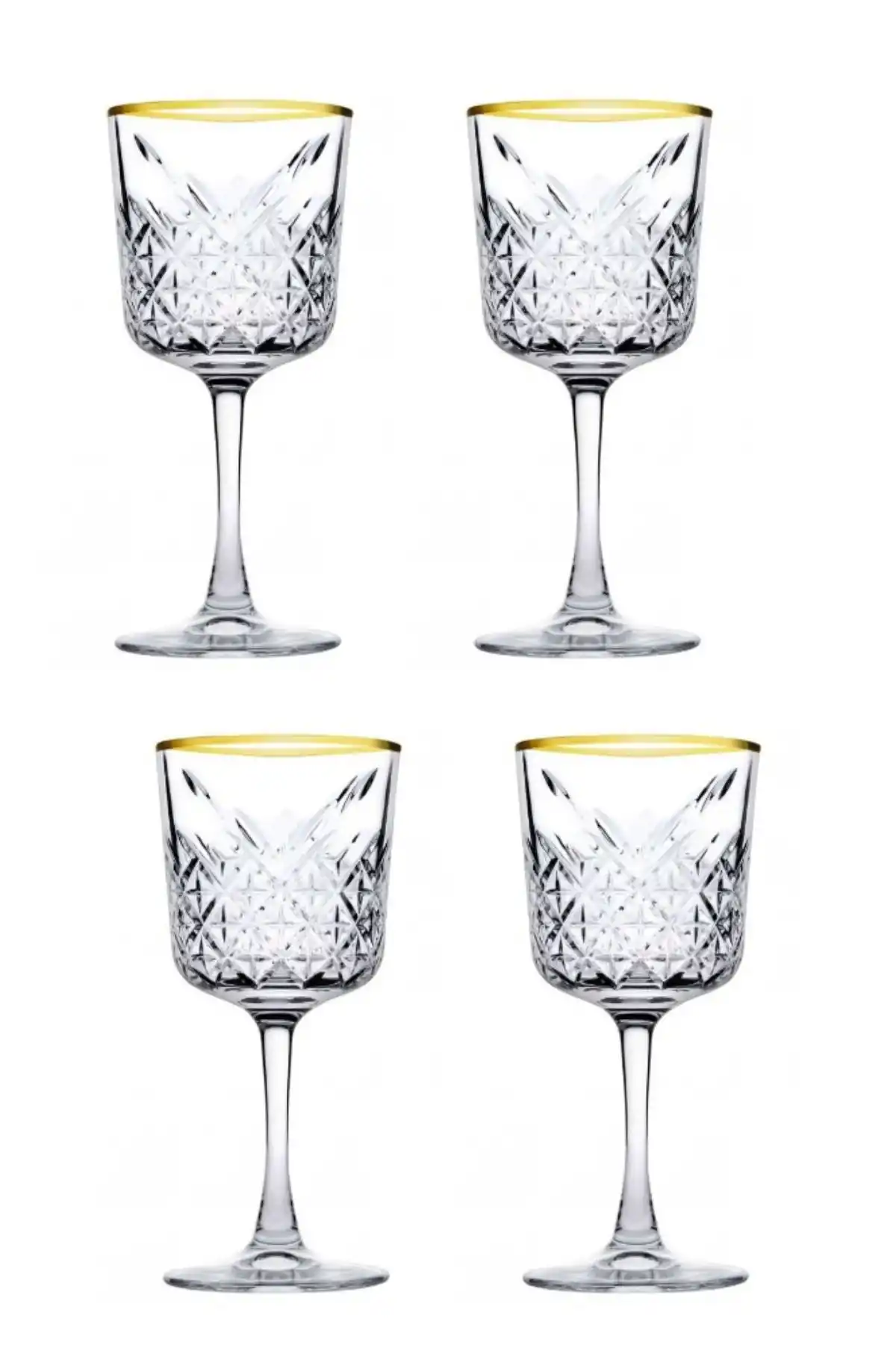 Paşabahçe 440276 Timeless Yaldızlı Şarap Kadehi 330 cc 4lü