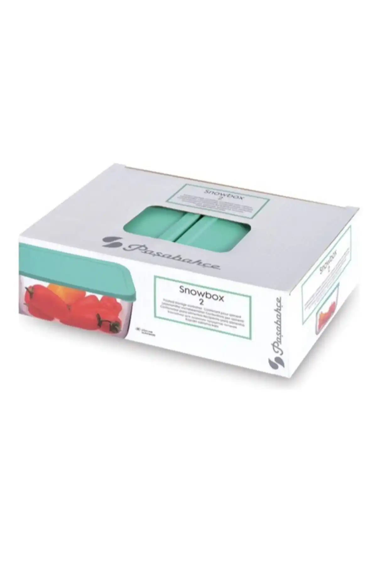 Paşabahçe 53733 Snow Box Saklama Kabı Yeşil 420 cc 2li