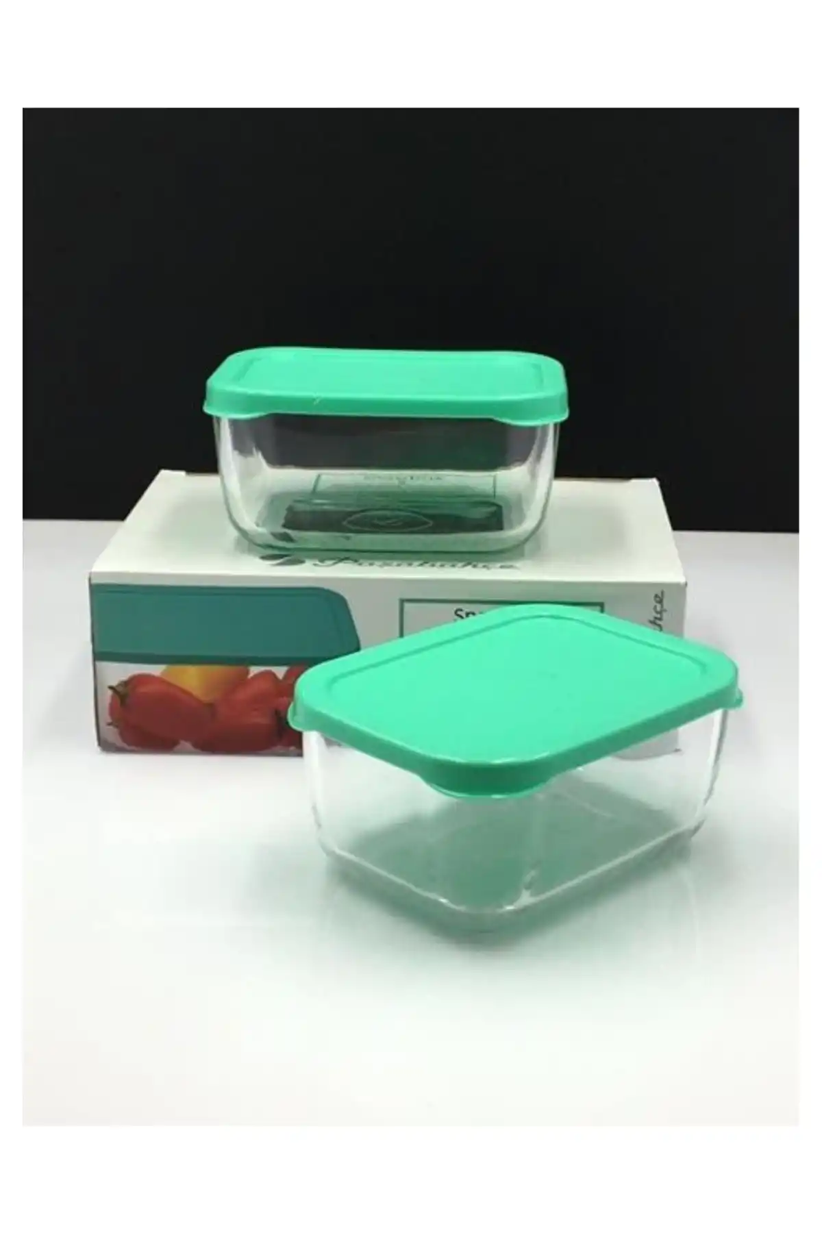 Paşabahçe 53733 Snow Box Saklama Kabı Yeşil 420 cc 2li