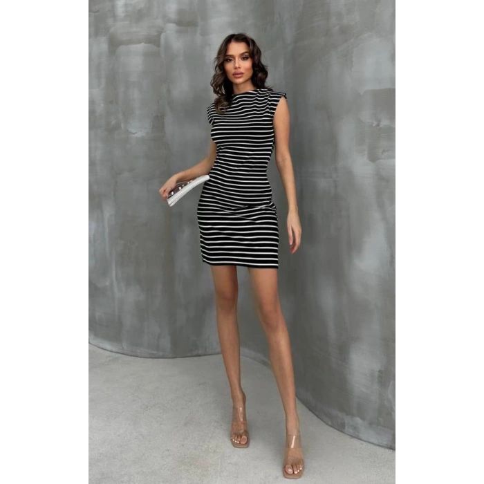 Çizgili Mini Elbise