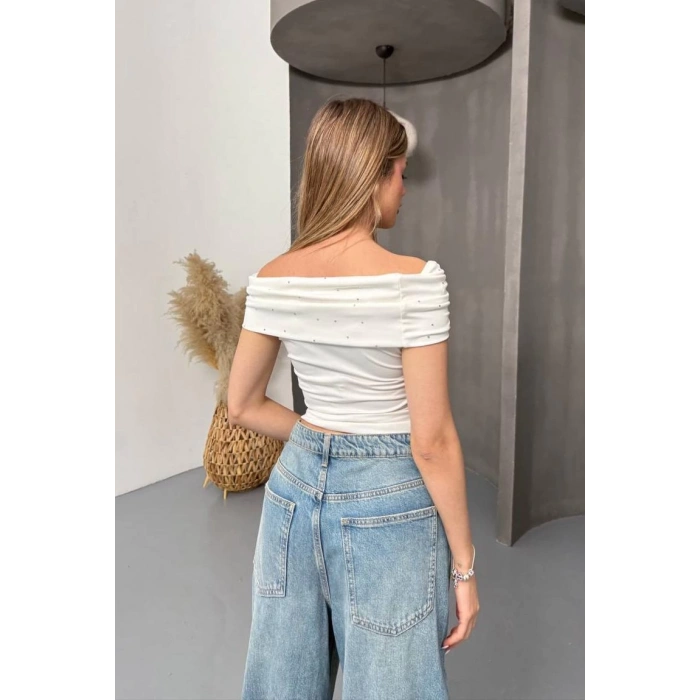 Madonna Yaka Taşlı Crop