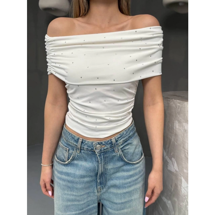 Madonna Yaka Taşlı Crop