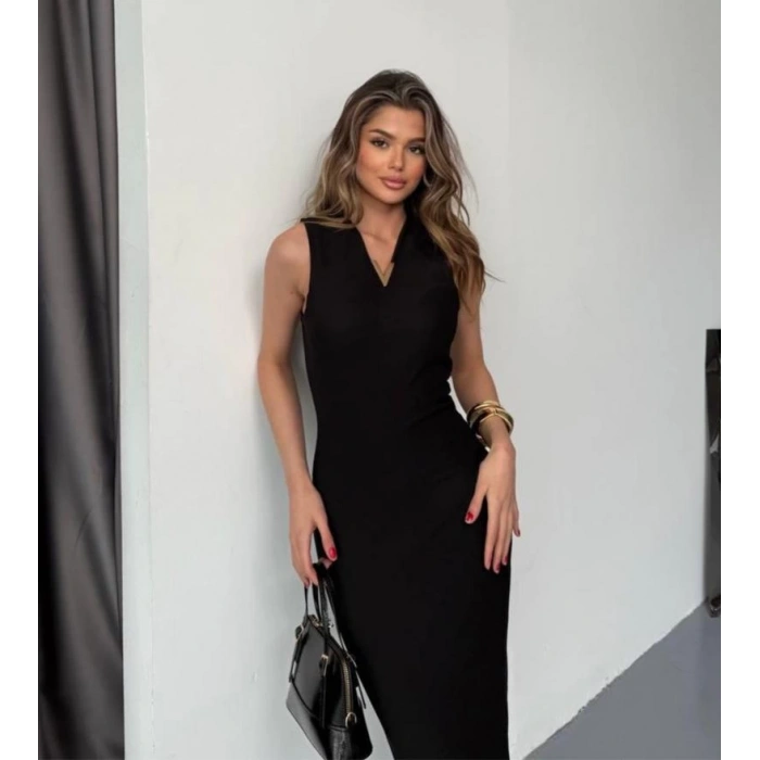 Ottoman Kumaş V Aksesuarlı Elbise