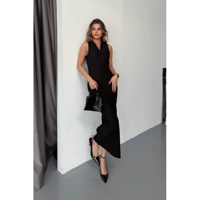 Ottoman Kumaş V Aksesuarlı Elbise