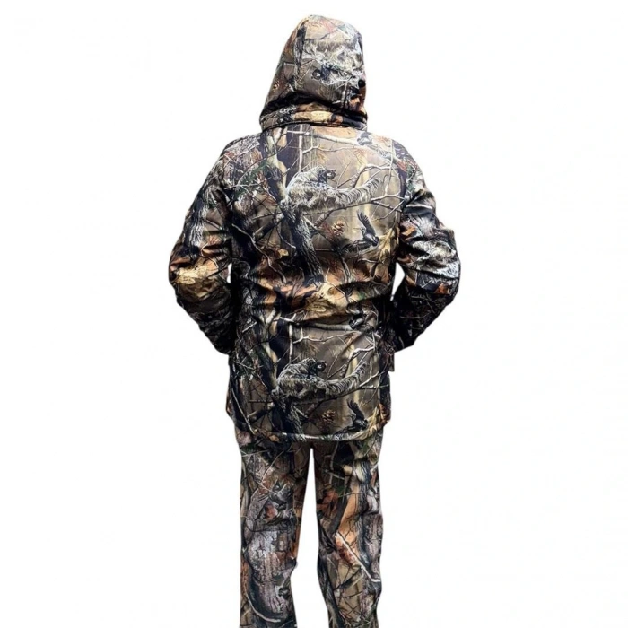 AVCILIK ORMAN DESEN ÇULLUK SETTER BASKILI RÜZGAR SU GEÇİRMEZ ÇIKMA KAPÜŞONLU SOĞUK İKLİM KABAN