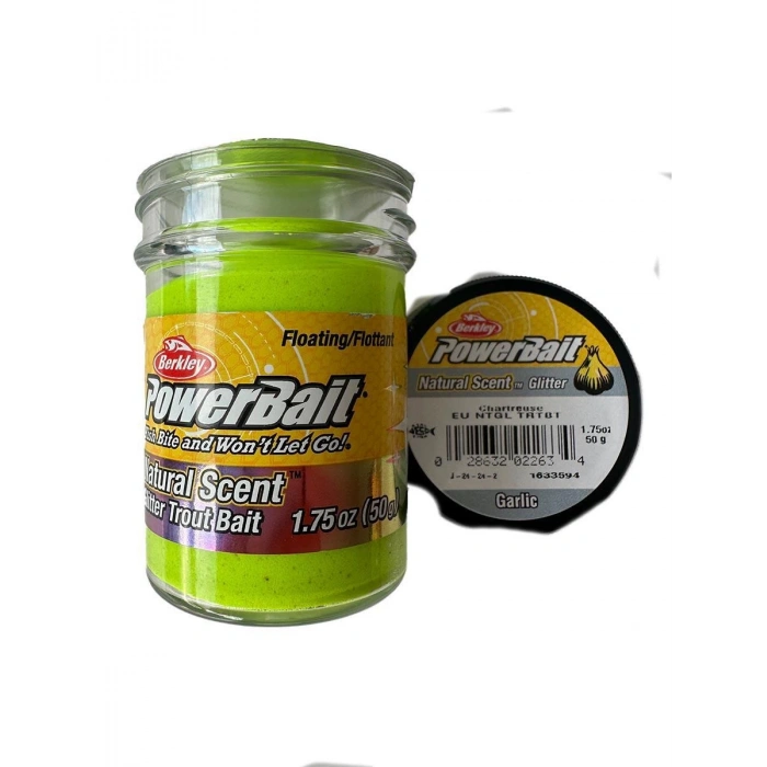 BERKLEY POWERBAİT NATURAL GLİTTER TROUT BAİT SARIMSAKLI SAHTE YEMİ