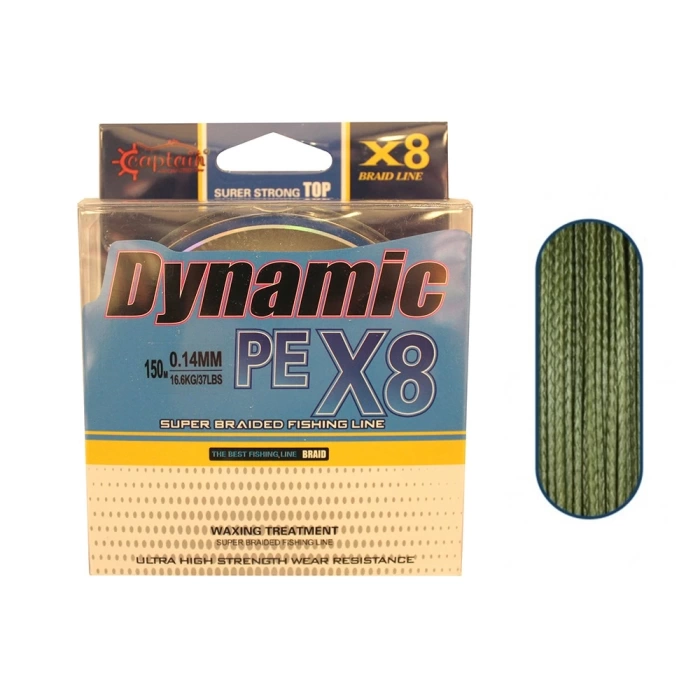 DYNAMİC PE 8X BRAİD LİNE 150MT GREEN 0.10MM