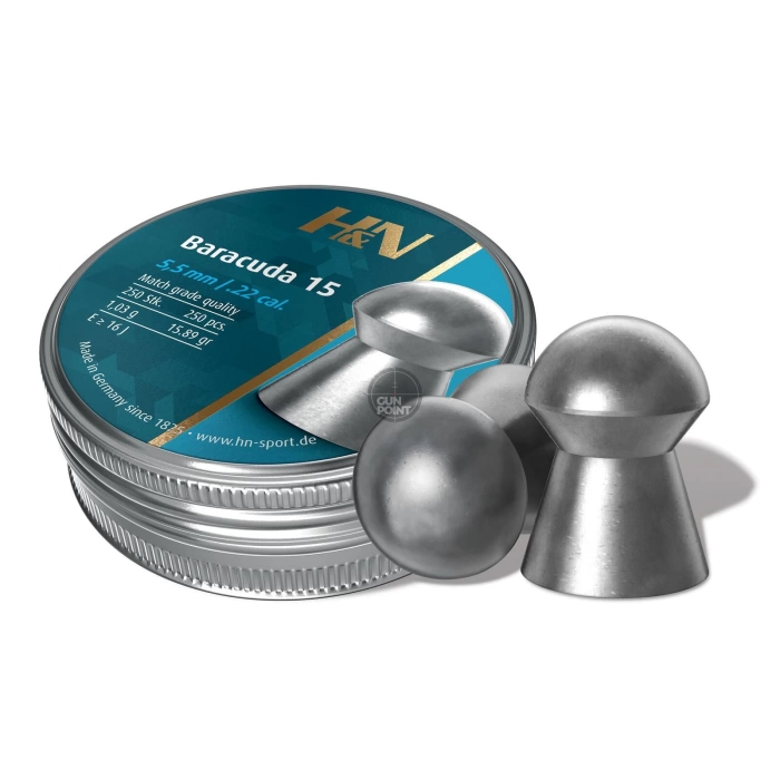 H&N BARACUDA 15  5,52 MM 15.89 GR 250 ADET HAVALI SAÇMA